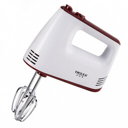 DELTA LUX DE-7700 белый с бордовым миксер электрический