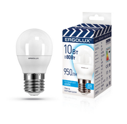 ERGOLUX LED-G45-10W-E27-4K светодиодная лампочка