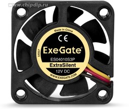 EXEGATE ExtraSilent ES04010S3P 40x40x10mm 24dBa 5000rpm  3pin вентилятор