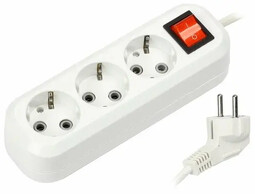 SMARTBUY SBE-16-3-05m-ZS 3 гн 16А 3500Вт 5,0 м белый удлинитель с заземлением