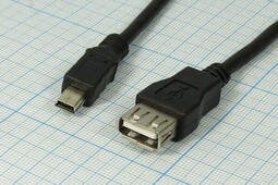 PREMIER 5-941 0.3m mini USB B 5pin штекер/USB A гнездо с кабелем переходник