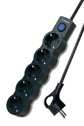 КОСМОС YKsm3m-5g-Z-V10A-B Black 3m 2200Вт удлинитель электрический