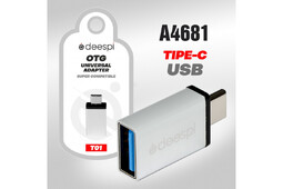 DEESPI  T01 USB - Type-C (A4681) Серебристый OTG переходник