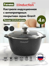 МЕЧТА 44802И Гранит black Induction Pro 4л кастрюля
