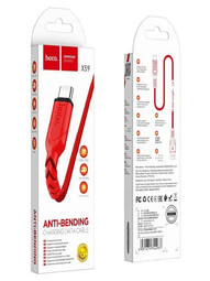 HOCO X59 Victory USB-Type-C 3.0А 1.0м Red для зарядки и передачи данных кабель
