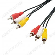 PREMIER 5-006 1.5 3RCA/3RCA 1.5м Black кабель