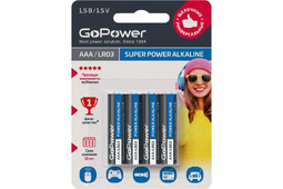 GoPOWER AAA/LR03 1.5V Super Power Alkaline элемент питания