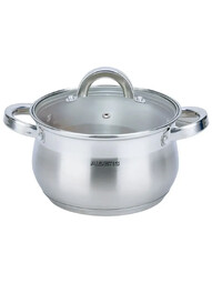 ALBERG AL-2104 6.5л. кастрюля из нержавеющей стали со стеклянной крышкой